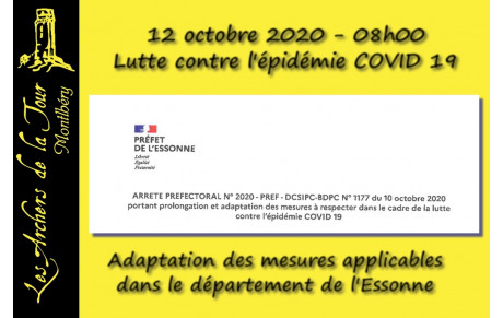 12.10.2020 - Mesures de protection COVID 19